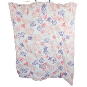 Burts Bees Baby Organic Cotton Pink Purple Roses Baby's Comforter & Crib Sheet